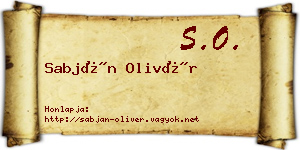 Sabján Olivér névjegykártya