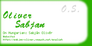 oliver sabjan business card